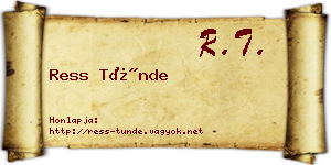 Ress Tünde névjegykártya
