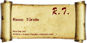 Ress Tünde névjegykártya